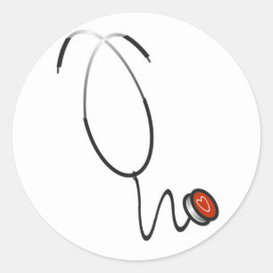 Pegatina Redonda Camisetas y regalos del estetoscopio