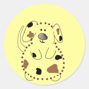 Pegatina Redonda Camisetas y regalos del perro del dibujo animado