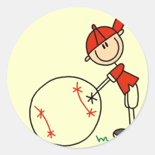 Pegatina Redonda Camisetas y regalos del personalizar del béisbol