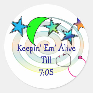 Pegatina Redonda Camisetas y regalos divertidos de la enfermera