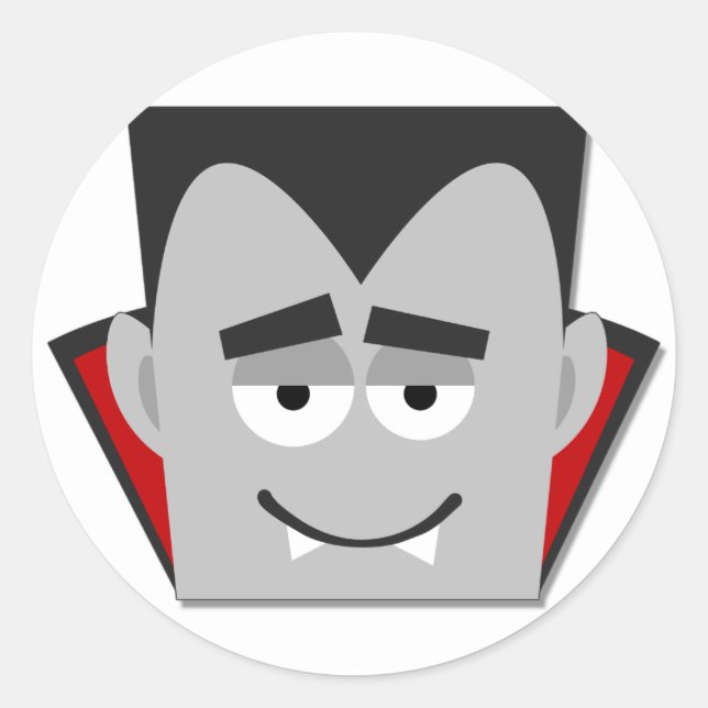 Pegatina Redonda Camisetas y regalos Drácula de Halloween (Anverso)