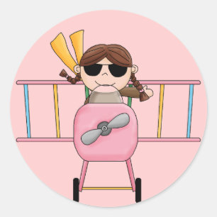 Pegatina Redonda Camisetas y regalos experimentales del chica