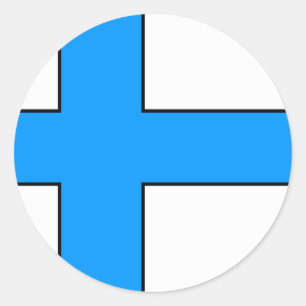 Pegatina Redonda Camisetas y regalos finlandeses de la bandera