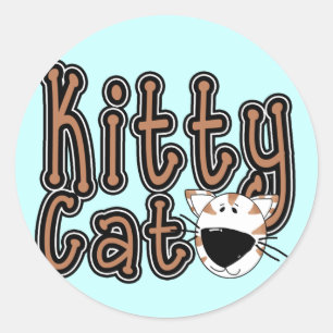 Pegatina Redonda Camisetas y regalos lindos del gato del gatito