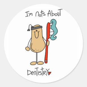 Pegatina Redonda Camisetas y regalos Locos por la Odontología