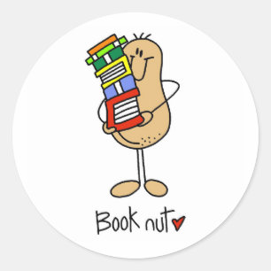Pegatina Redonda Camisetas y regalos para amantes de los libros