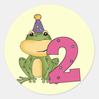 Pegatina Redonda Camisetas y regalos para el segundo cumpleaños de 