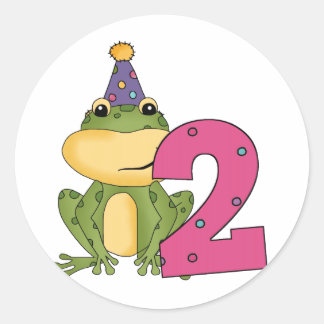Pegatina Redonda Camisetas y regalos para el segundo cumpleaños de 