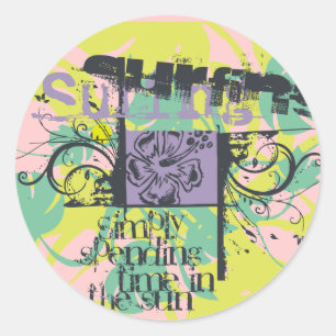 Pegatina Redonda Camisetas y regalos para el surf