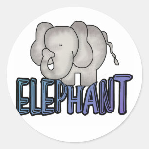 Pegatina Redonda Camisetas y regalos para elefantes