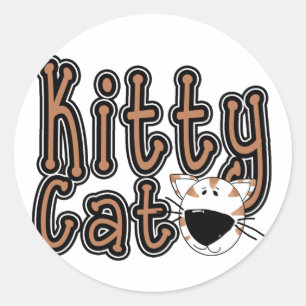 Pegatina Redonda Camisetas y regalos para gatos Kitty