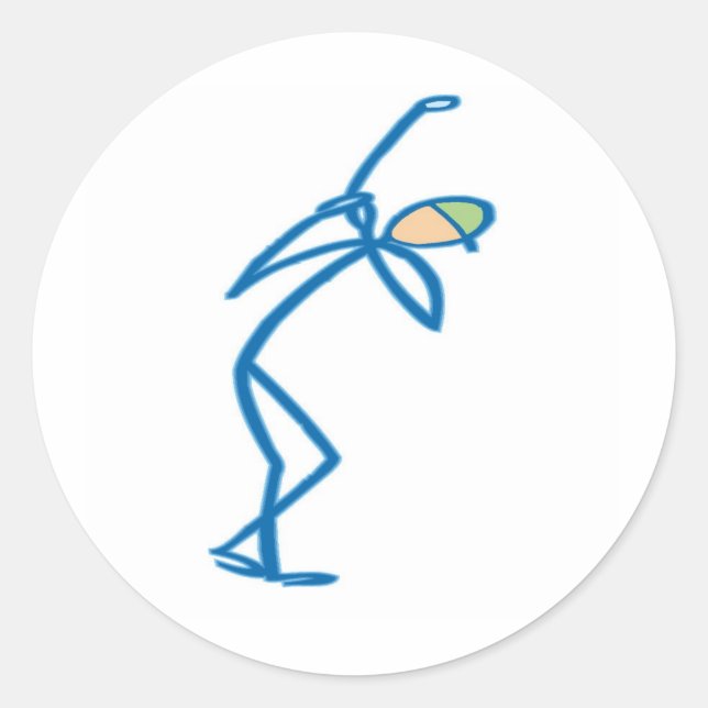 Pegatina Redonda Camisetas y regalos para golfistas con figuras de  (Anverso)