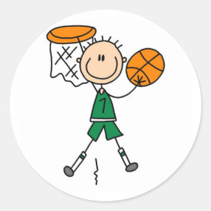 Pegatina Redonda Camisetas y regalos para jugadores de baloncesto G