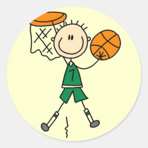 Pegatina Redonda Camisetas y regalos para jugadores de baloncesto m