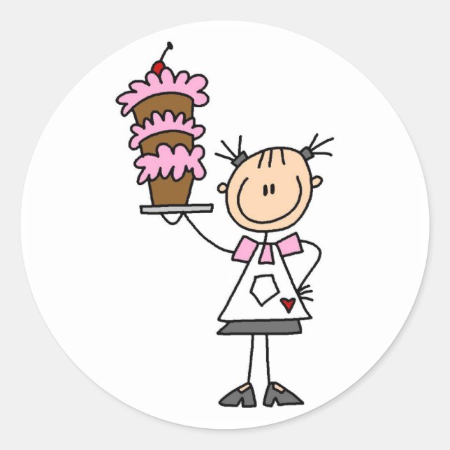 Pegatina Redonda Camisetas y regalos para mujeres con pinzas de pal (Anverso)