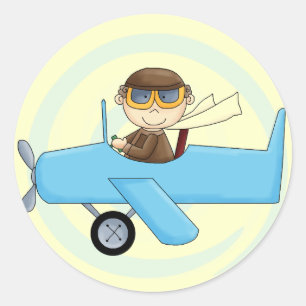 Pegatina Redonda Camisetas y regalos para niños piloto