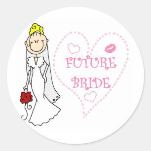 Pegatina Redonda Camisetas y regalos para novias rubias