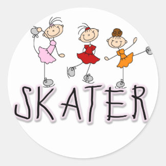 Pegatina Redonda Camisetas y regalos para patinaje artístico con pa