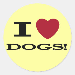 Pegatina Redonda Camisetas y regalos para perros del corazón
