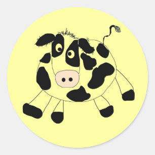 Pegatina Redonda Camisetas y regalos para vacas de granja
