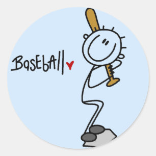 Pegatina Redonda Camisetas y regalos por amor al béisbol