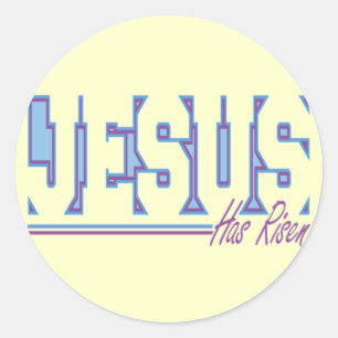 Pegatina Redonda Camisetas y regalos religiosos de Pascua