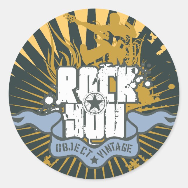 Pegatina Redonda Camisetas y regalos Rock You (Anverso)