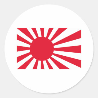 Pegatina Redonda Camisetas y ropa de la bandera de la marina japone