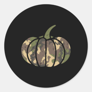 Pegatina Redonda Camo Camouflage Calabaza Halloween Vestidos Hombre