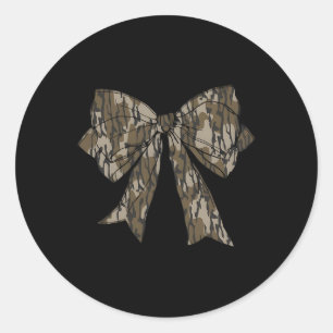 Pegatina Redonda Camo Coquette Bow Chicas de caza de pato niñas Hu