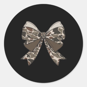 Pegatina Redonda Camo Coquette Bow Hunt Duck Caza Camuflaje Hombres