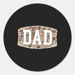 Pegatina Redonda Camo Dad, papá papá de la vieja escuela