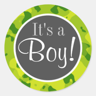 Pegatina Redonda Camo verde de Apple; camuflaje