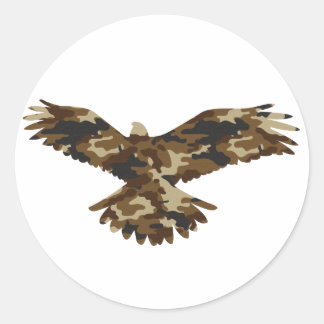 Pegatina Redonda Camouflage Eagle Silhouette