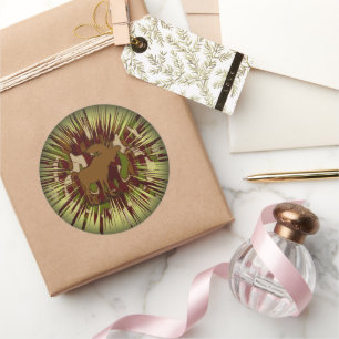 Pegatina Redonda Camouflage Moose Romper Camo