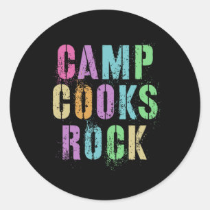 Pegatina Redonda Camp Cooks Rocks Funny Chef Chef Campground Campsi
