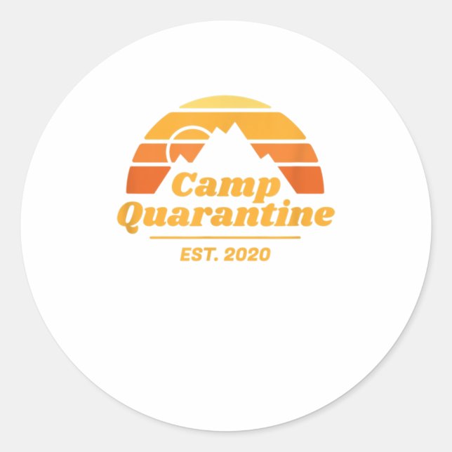 Pegatina Redonda Camp Quarantine 2020 TShirt (Anverso)