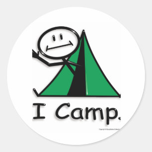 Pegatina Redonda Campamento
