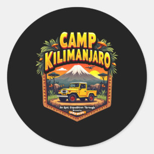Pegatina Redonda Campamento Cristiano Campamento Kilimanjaro Una Ex