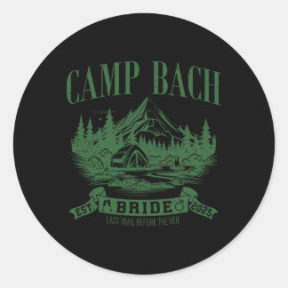 Pegatina Redonda Campamento de Despedida de Soltera de Bach Hiking 