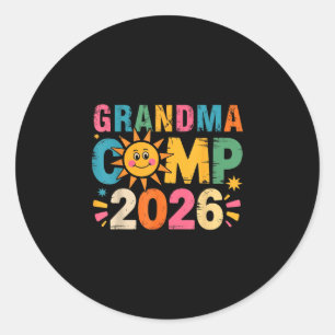 Pegatina Redonda Campamento de la abuela 2026 vacaciones familiares