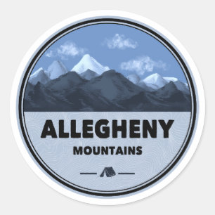 Pegatina Redonda Campamento de las montañas Allegheny