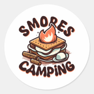 Pegatina Redonda campamento de smores