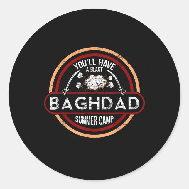 Pegatina Redonda Campamento de verano de Bagdad — Ejército de guerr (Anverso)