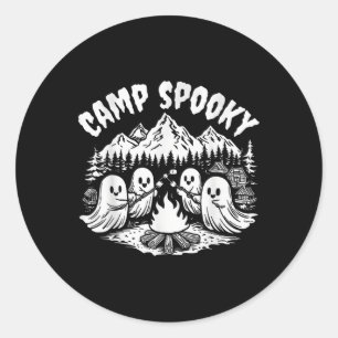 Pegatina Redonda Campamento Fantasma De Verano De Summerween Hallow