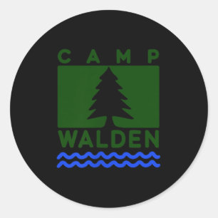 Pegatina Redonda Campamento Walden, Chicas del Campamento de Verano