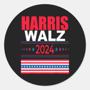 Pegatina Redonda Campaña de Kamala y Tim President 2024