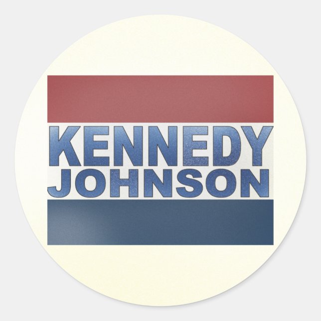 Pegatina Redonda Campaña de Kennedy Johnson (Anverso)