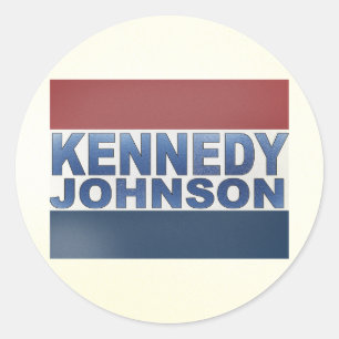 Pegatina Redonda Campaña de Kennedy Johnson