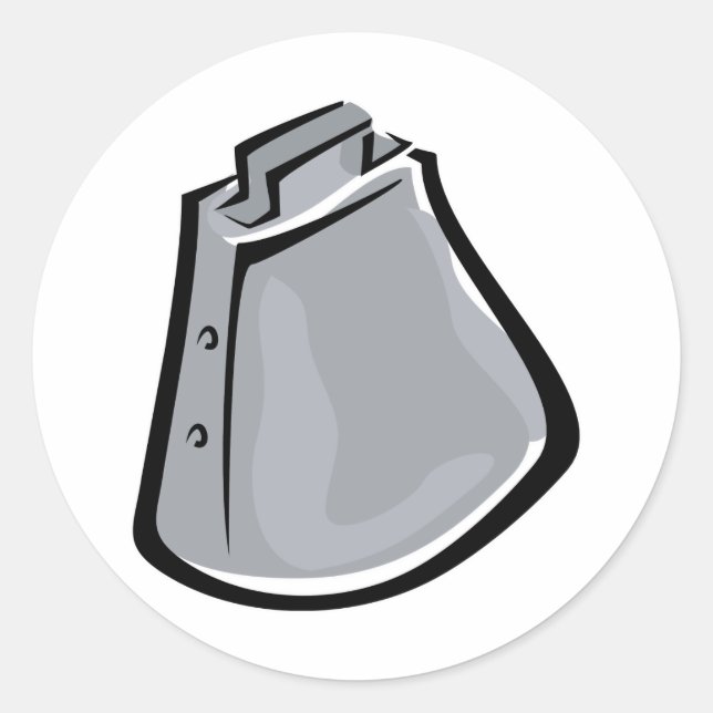 Pegatina Redonda Campana de vaca (Anverso)